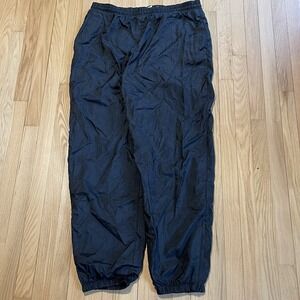 Vintage Active Wear Windbreaker Pants Mens XL Black Lined Drawstring 90s Track